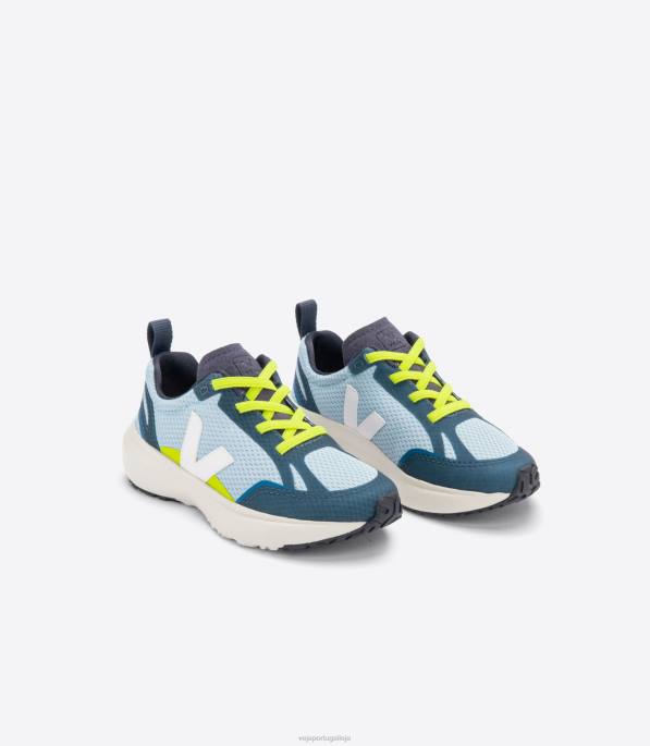 Veja cadarços elásticos canário alveomesh aço branco Portugal crianças F0VB383