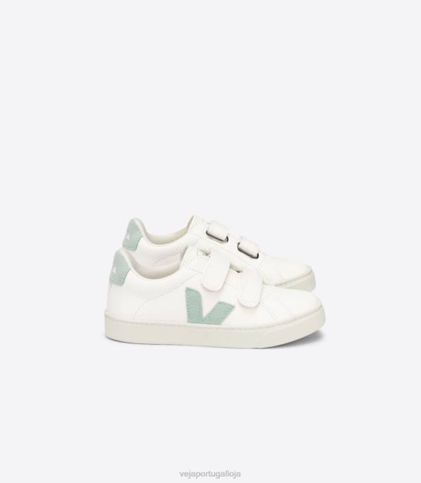 Veja esplar couro sem cromo branco matcha Portugal crianças F0VB329