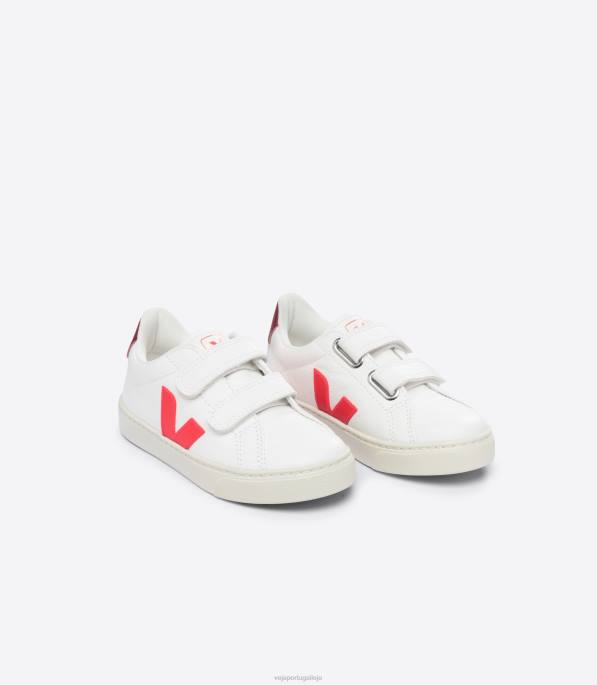 Veja esplar couro sem cromo branco rosa fluo marsala Portugal crianças F0VB322