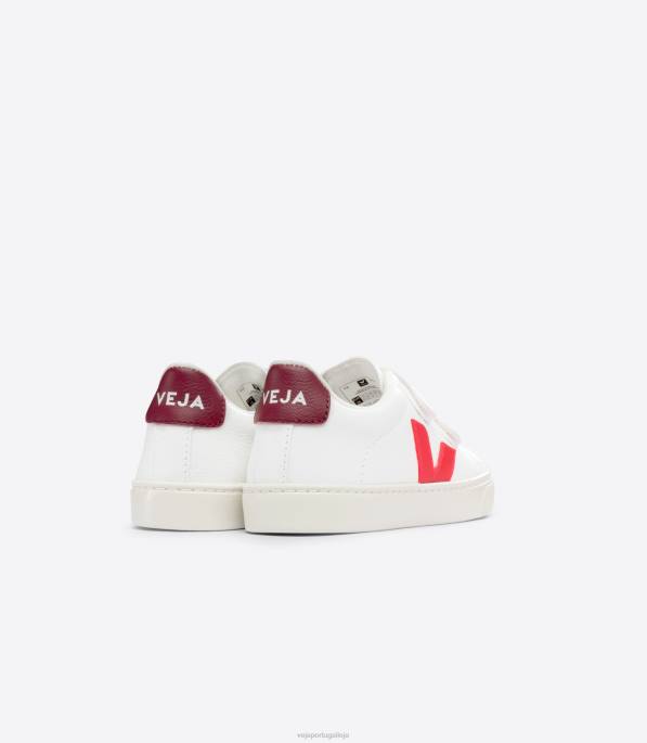 Veja esplar couro sem cromo branco rosa fluo marsala Portugal crianças F0VB322