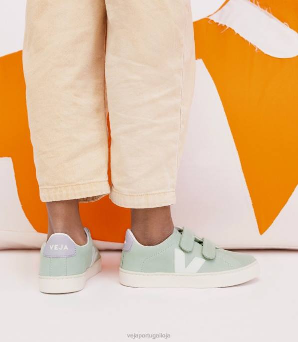 Veja esplar nobuck matcha branco Portugal crianças F0VB340