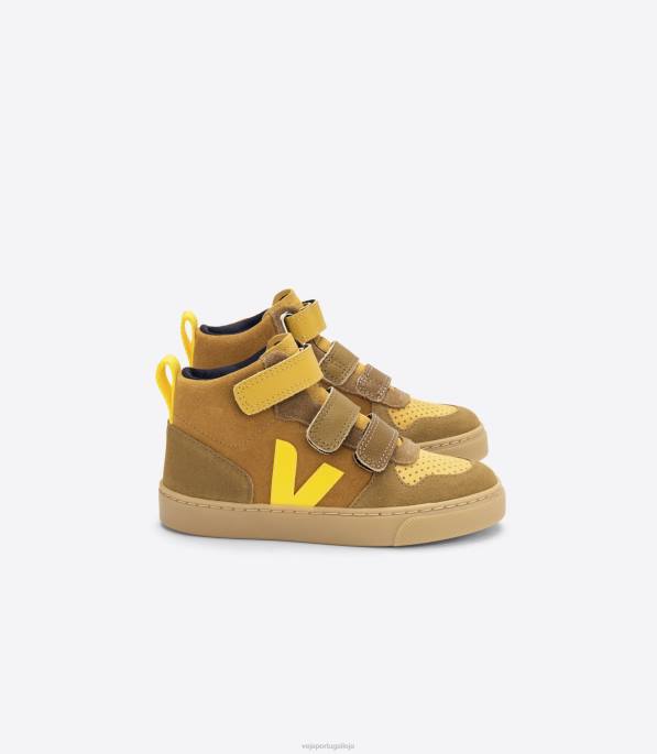 Veja v-10 mid camurça multico camel tônico Portugal crianças F0VB345