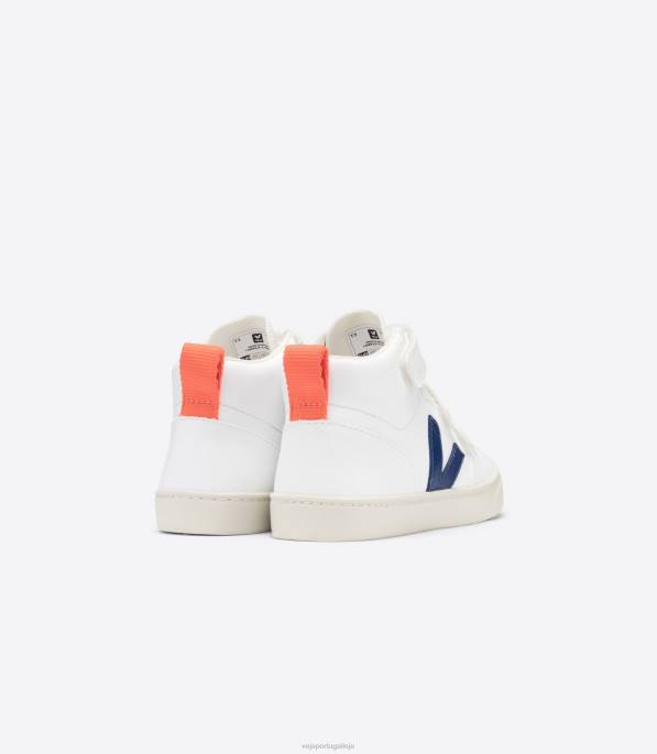 Veja v-10 mid cwl branco cobalto laranja fluo Portugal crianças F0VB346