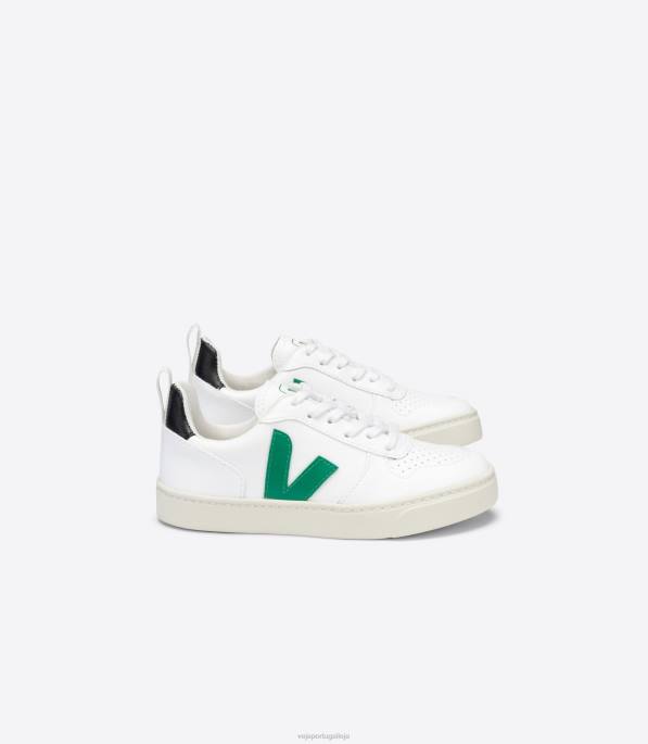 Veja cadarços v-10 cwl branco esmeralda preto Portugal crianças F0VB368