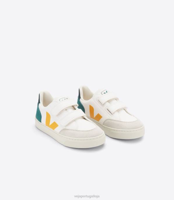 Veja v-12 couro cromado multico Bretanha Portugal crianças F0VB308