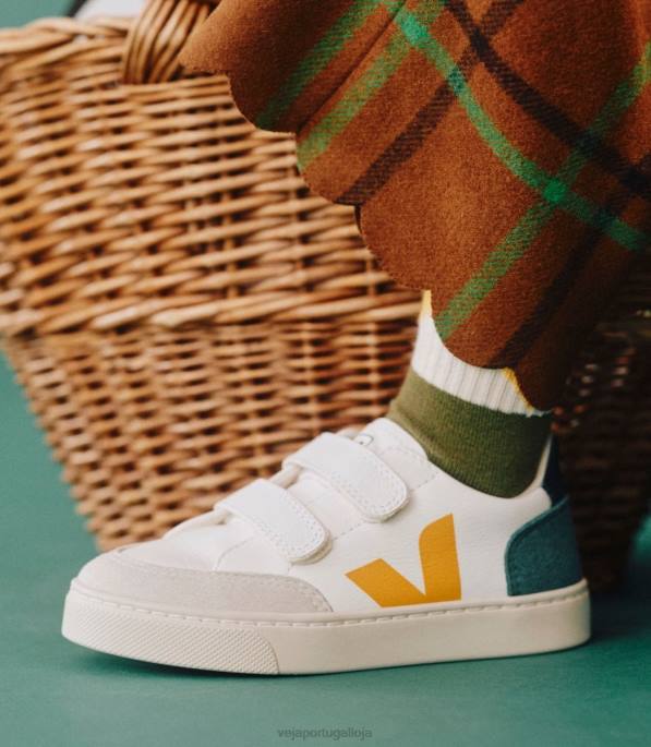 Veja v-12 couro cromado multico Bretanha Portugal crianças F0VB308