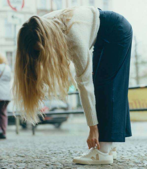 Veja campo chromefree couro branco amêndoa Portugal homens F0VB23