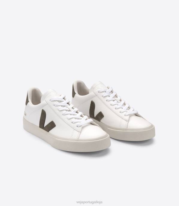 Veja campo chromefree couro branco caqui Portugal homens F0VB12