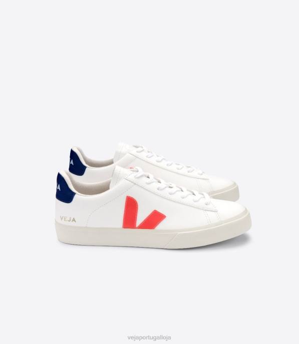 Veja campo chromefree couro branco laranja fluo Portugal homens F0VB16