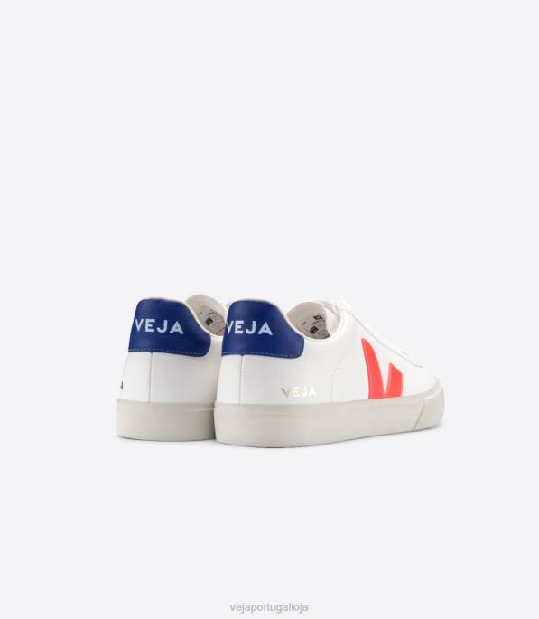 Veja campo chromefree couro branco laranja fluo Portugal homens F0VB16