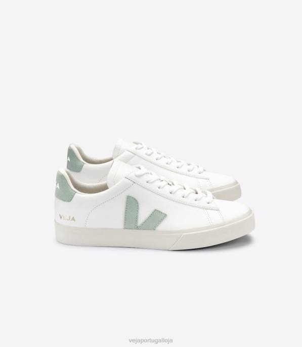 Veja campo chromefree couro branco matcha Portugal homens F0VB17