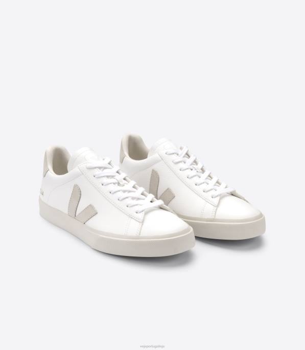 Veja campo chromefree couro branco natural Portugal homens F0VB8