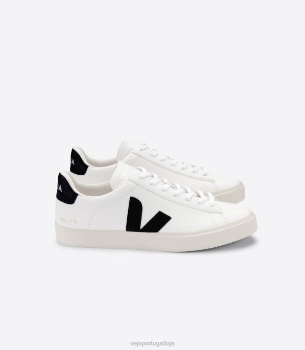 Veja campo chromefree couro branco preto Portugal homens F0VB6