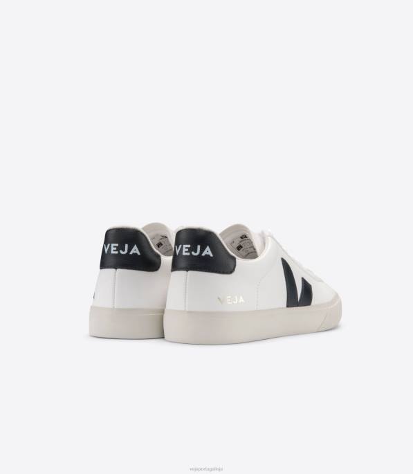 Veja campo chromefree couro branco preto Portugal homens F0VB6
