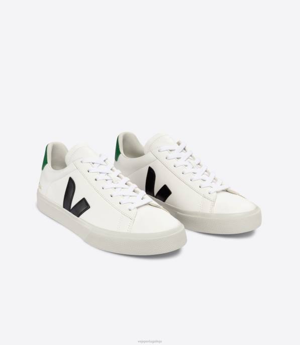 Veja campo chromefree couro branco preto esmeralda Portugal homens F0VB20