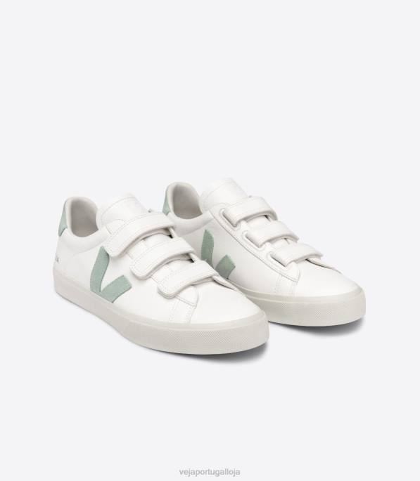 Veja recife couro sem cromo branco matcha Portugal homens F0VB109