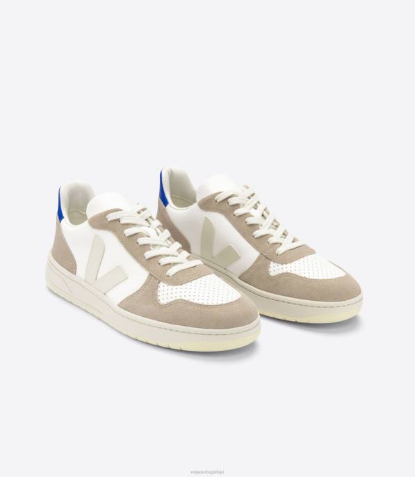 Veja v-10 couro sem cromo branco sahara paros Portugal homens F0VB68