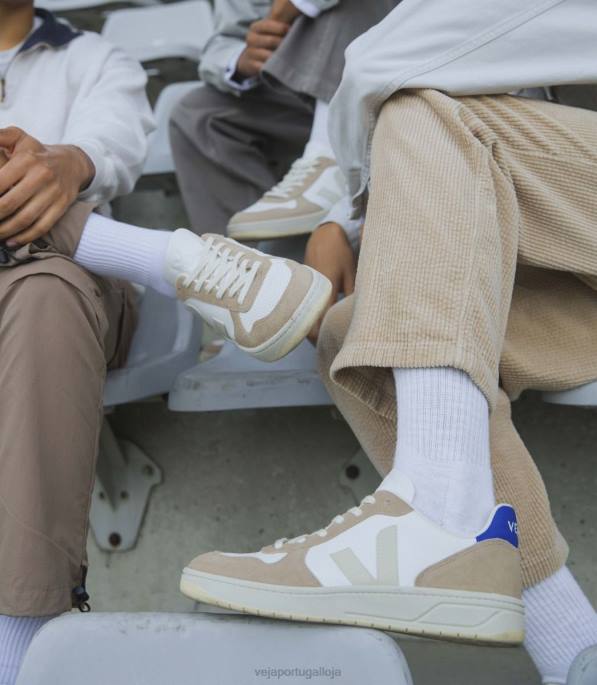 Veja v-10 couro sem cromo branco sahara paros Portugal homens F0VB68
