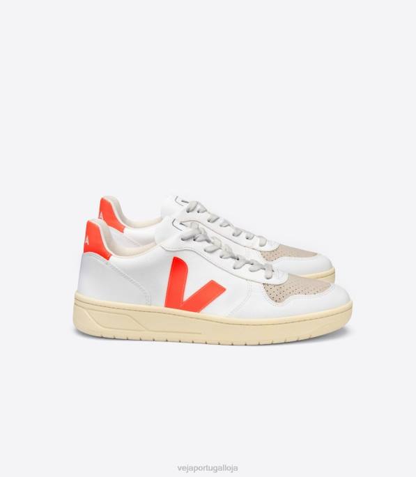 Veja v-10 cwl branco laranja fluo Portugal homens F0VB51