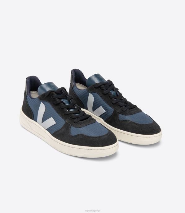 Veja v-10 ripstop nautico oxford cinza preto Portugal homens F0VB62