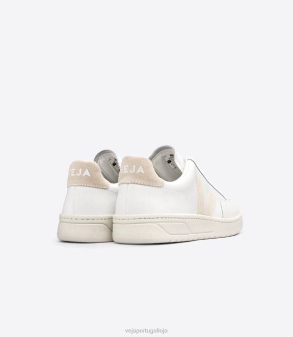 Veja v-12 couro branco sable Portugal homens F0VB25