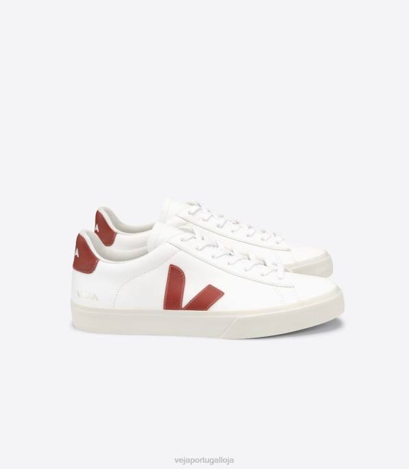 Veja campo chromefree couro rouille branco Portugal mulheres F0VB227