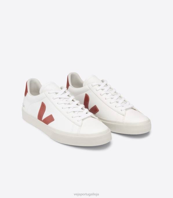 Veja campo chromefree couro rouille branco Portugal mulheres F0VB227
