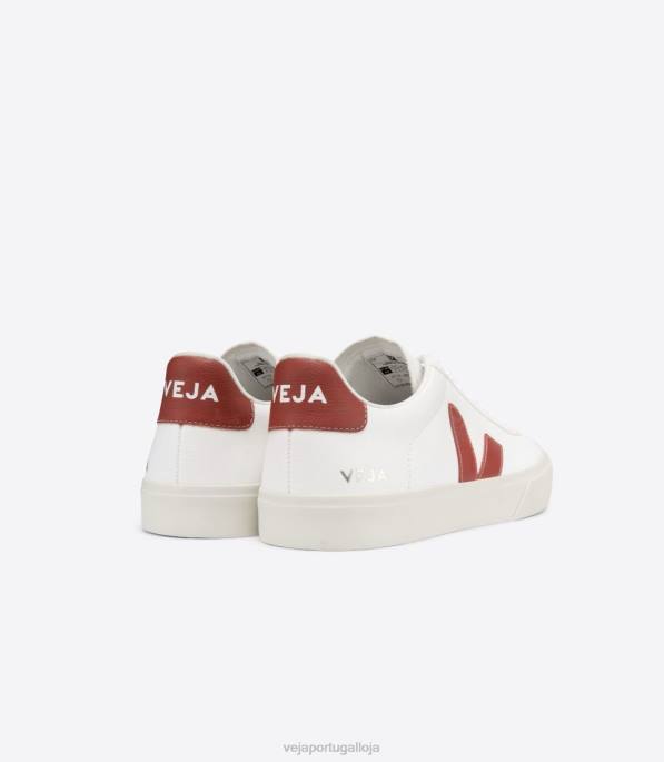 Veja campo chromefree couro rouille branco Portugal mulheres F0VB227