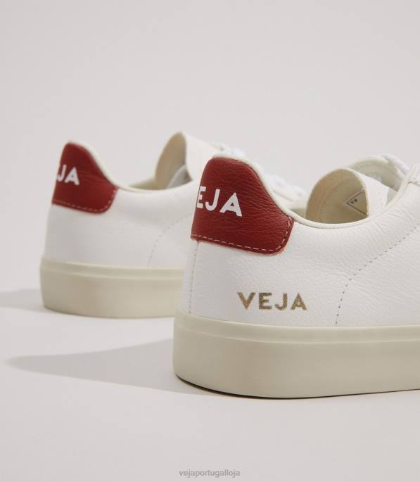 Veja campo chromefree couro rouille branco Portugal mulheres F0VB227