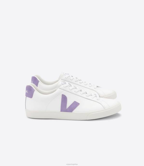 Veja esplar couro extra branco lavande Portugal mulheres F0VB242