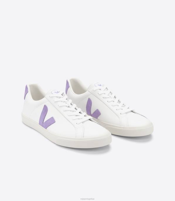 Veja esplar couro extra branco lavande Portugal mulheres F0VB242