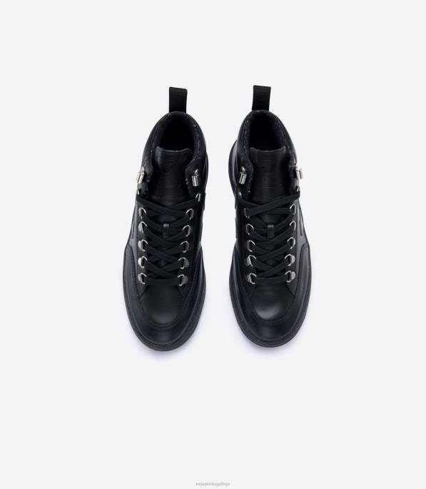 Veja roraima couro preto solado preto grafite Portugal mulheres F0VB253
