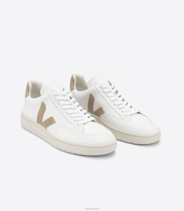 Veja v-12 couro branco duna Portugal mulheres F0VB230